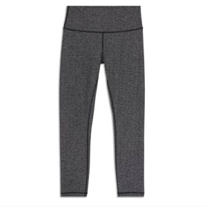 NWT Lululemon Wunder Under Pant Roll Down Cotton Full Length Gray Color Sz 12.